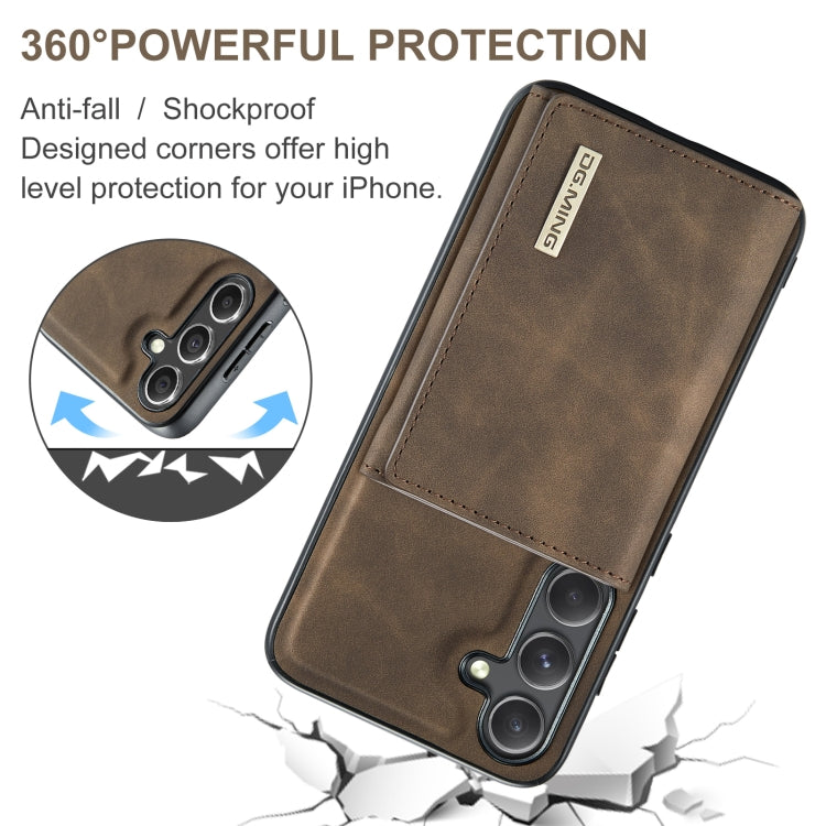 For Samsung Galaxy S24 FE 5G DG.MING M1 Series 3-Fold Multi Card Wallet + Magnetic Phone Case(Coffee) - Galaxy S24 FE 5G Cases by DG.MING | Online Shopping South Africa | PMC Jewellery | Buy Now Pay Later Mobicred