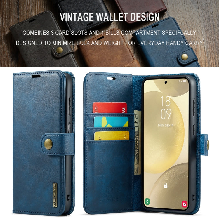 For Samsung Galaxy S24 FE 5G DG.MING Crazy Horse Texture Detachable Magnetic Leather Case(Blue) - Galaxy S24 FE 5G Cases by DG.MING | Online Shopping South Africa | PMC Jewellery | Buy Now Pay Later Mobicred