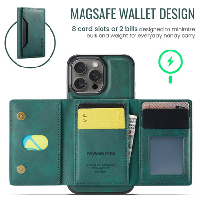 For iPhone 16 Pro Max DG.MING MAGKING-K2 Series MagSafe RFID Card Bag Detachable Phone Case(Green) - iPhone 16 Pro Max Cases by DG.MING | Online Shopping South Africa | PMC Jewellery | Buy Now Pay Later Mobicred