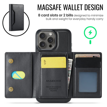 For iPhone 16 Pro DG.MING MAGKING-K2 Series MagSafe RFID Card Bag Detachable Phone Case(Black) - iPhone 16 Pro Cases by DG.MING | Online Shopping South Africa | PMC Jewellery | Buy Now Pay Later Mobicred