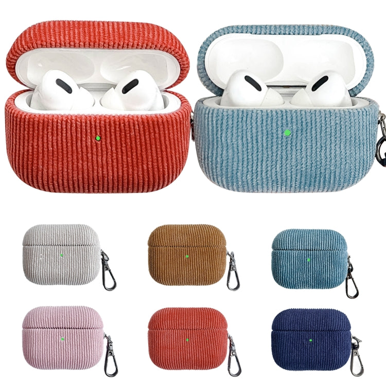 For AirPods Pro 2 Corduroy Cloth Pattern Earphone Protective Case(Orange) - For AirPods Pro 2 by PMC Jewellery | Online Shopping South Africa | PMC Jewellery | Buy Now Pay Later Mobicred