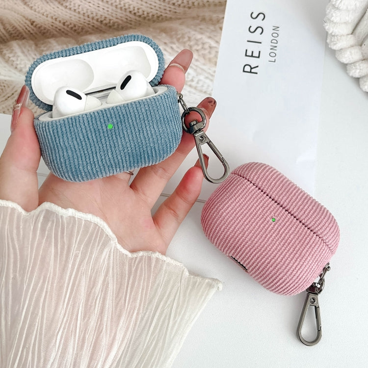For AirPods Pro Corduroy Cloth Pattern Earphone Protective Case(Pink) - For AirPods Pro by PMC Jewellery | Online Shopping South Africa | PMC Jewellery | Buy Now Pay Later Mobicred