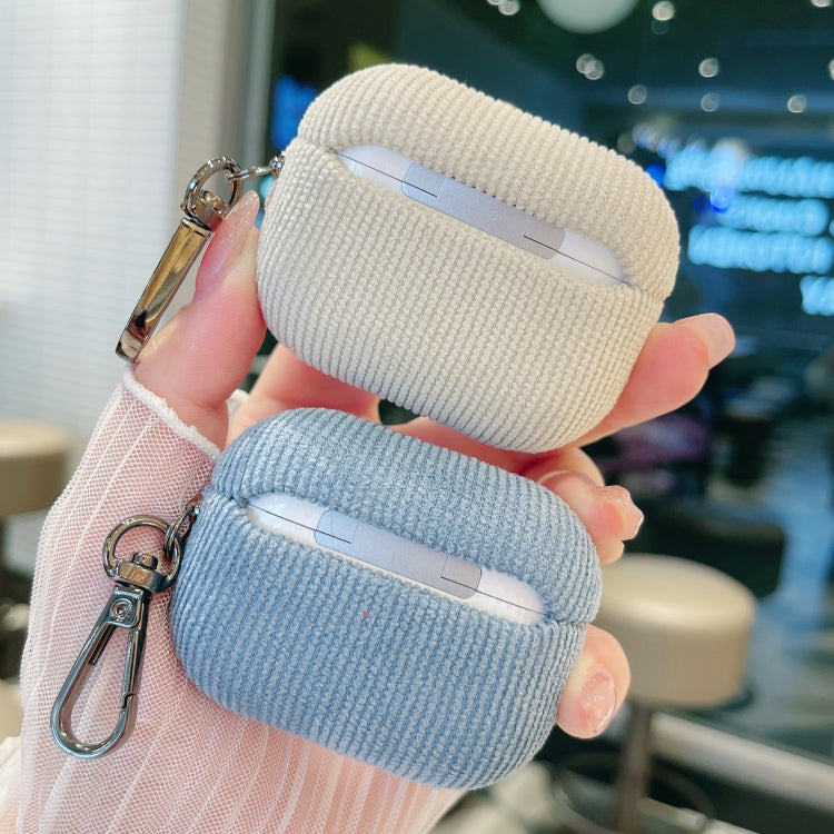 For AirPods Pro Corduroy Cloth Pattern Earphone Protective Case(Beige) - For AirPods Pro by PMC Jewellery | Online Shopping South Africa | PMC Jewellery | Buy Now Pay Later Mobicred