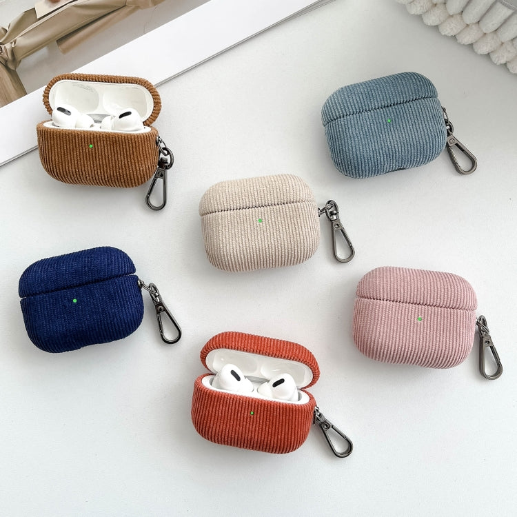 For AirPods Pro 2 Corduroy Cloth Pattern Earphone Protective Case(Orange) - For AirPods Pro 2 by PMC Jewellery | Online Shopping South Africa | PMC Jewellery | Buy Now Pay Later Mobicred