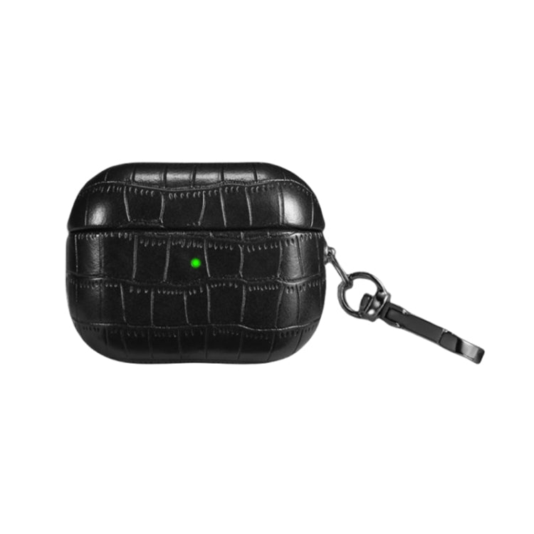 For AirPods Pro 2 Crocodile Texture Earphone Protective Case(Black) - For AirPods Pro 2 by PMC Jewellery | Online Shopping South Africa | PMC Jewellery | Buy Now Pay Later Mobicred