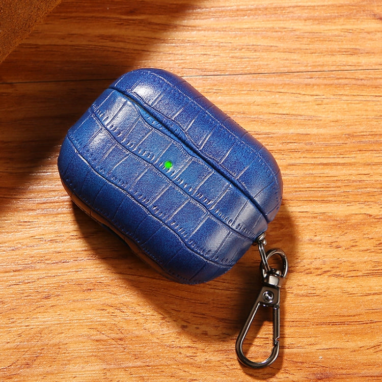 For AirPods Pro Crocodile Texture Earphone Protective Case(Royal Blue) - For AirPods Pro by PMC Jewellery | Online Shopping South Africa | PMC Jewellery | Buy Now Pay Later Mobicred