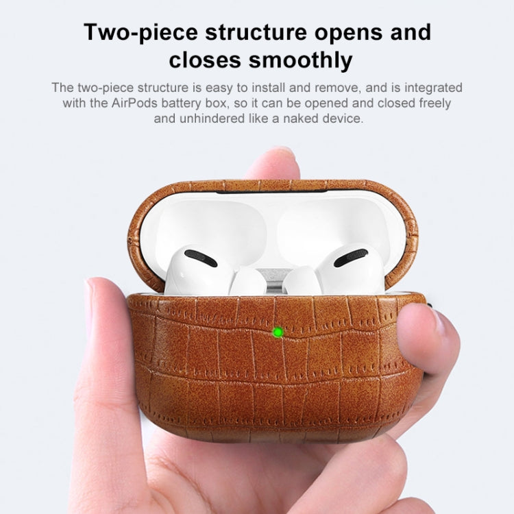 For AirPods Pro 2 Crocodile Texture Earphone Protective Case(Dark Green) - For AirPods Pro 2 by PMC Jewellery | Online Shopping South Africa | PMC Jewellery | Buy Now Pay Later Mobicred