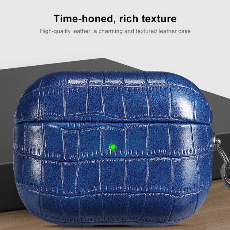 For AirPods 4 Crocodile Texture Earphone Protective Case(Royal Blue) - For AirPods 4 by PMC Jewellery | Online Shopping South Africa | PMC Jewellery | Buy Now Pay Later Mobicred