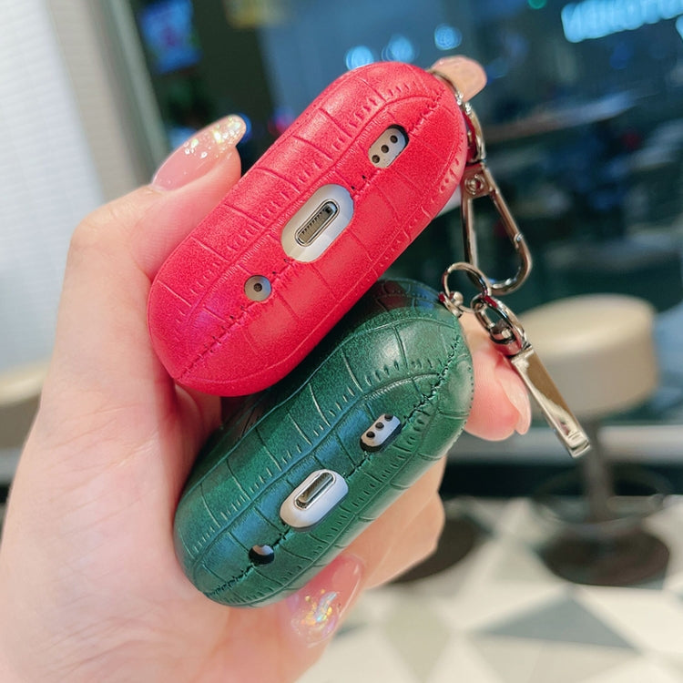 For AirPods 4 Crocodile Texture Earphone Protective Case(Red) - free shipping - PMC Jewellery - Order now!