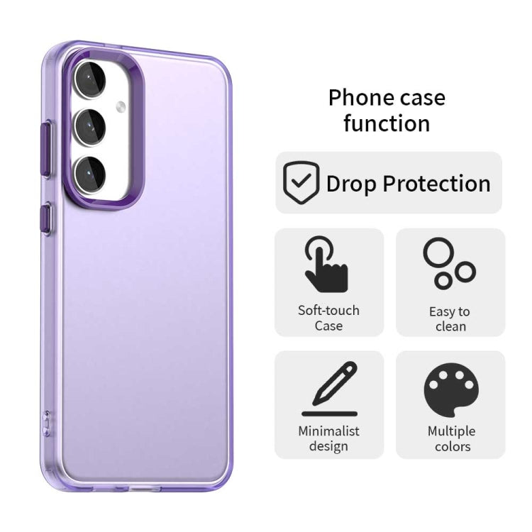 For Samsung Galaxy S25+ 5G Candy PC Hybrid TPU Shockproof Phone Case(Purple) - free shipping - PMC Jewellery - Order now!