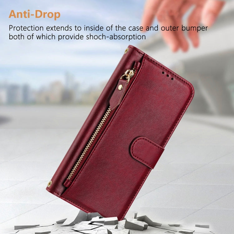 For Ulefone Note 17 Pro Multi-Card Slots Zipper Wallet Leather Phone Case(Dark Red) - Ulefone Cases by PMC Jewellery | Online Shopping South Africa | PMC Jewellery | Buy Now Pay Later Mobicred