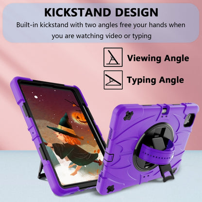 For iPad Pro 11 2022 / Air 10.9 2022 Bat Hand Grip Turntable Stand Tablet Case(Purple Black) - iPad Pro 11 (2022/2021) Cases by PMC Jewellery | Online Shopping South Africa | PMC Jewellery | Buy Now Pay Later Mobicred