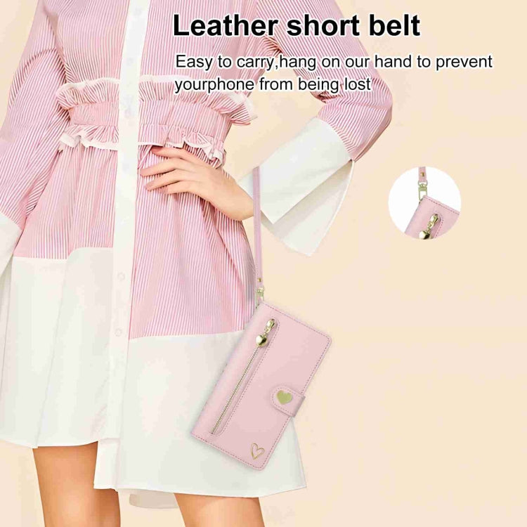 For Google Pixel 7 Pro POLA Love Multi-Card Slots Zipper Wallet Leather Phone Case(Pink) - Google Cases by POLA | Online Shopping South Africa | PMC TechLife | Buy Now Pay Later Mobicred