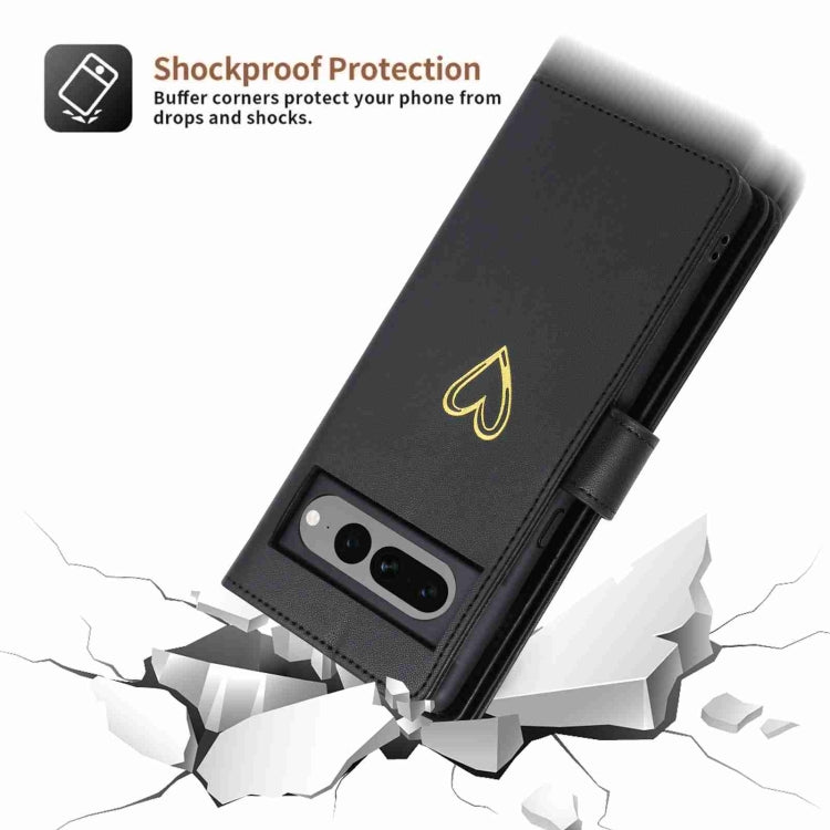 For Google Pixel 7 Pro POLA Love Multi-Card Slots Zipper Wallet Leather Phone Case(Black) - free shipping - PMC TechLife - Order now!