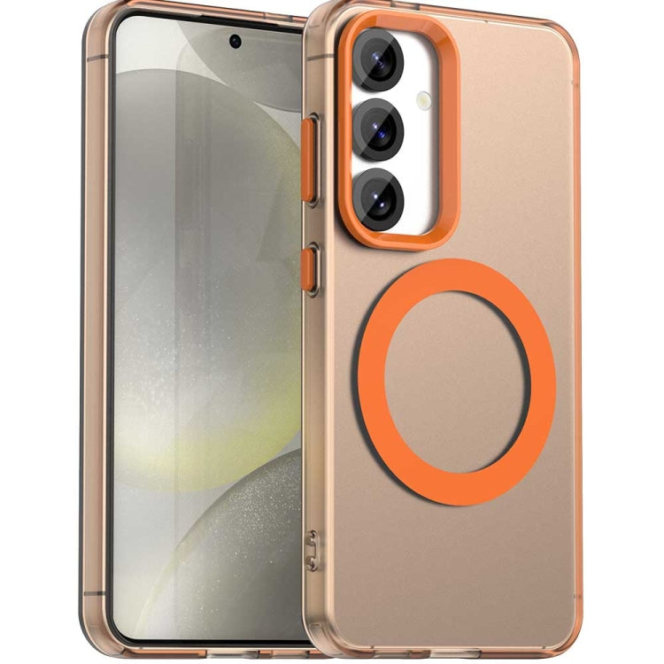 For Samsung Galaxy S25 5G Candy Magsafe PC Hybrid TPU Phone Case(Orange) - Galaxy S25 5G Cases by PMC Jewellery | Online Shopping South Africa | PMC Jewellery | Buy Now Pay Later Mobicred