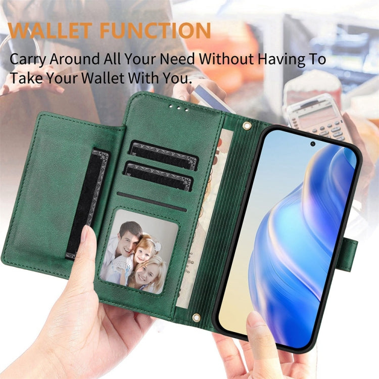 For Huawei Pura 70 Pro / Pura 70 Pro+ Multi-Card Slots Zipper Wallet Leather Phone Case(Green) - Huawei Cases by PMC Jewellery | Online Shopping South Africa | PMC Jewellery | Buy Now Pay Later Mobicred