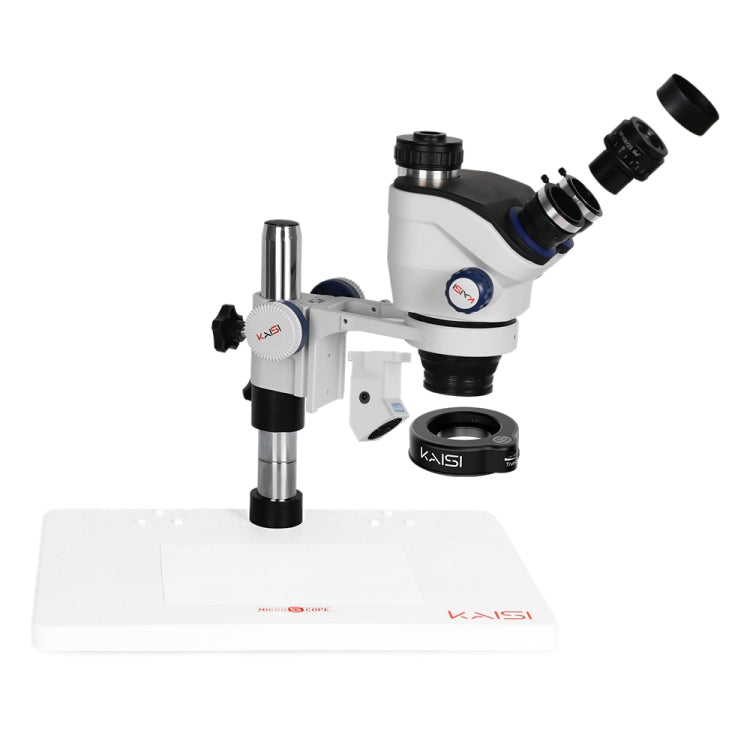 Kaisi TX-350E Ver1.3 7X-50X Zoom Trinocular Stereo Microscope with Big Base & 4K Camera - free shipping - PMc TechLife - Order now!