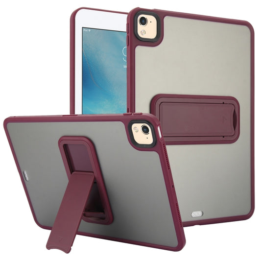 For iPad 4 / 3 / 2 9.7 inch Skin Feel Holder PC Hybrid TPU Tablet Case(Wine Red) - iPad 4 & 3 & 2 Cases by PMC Jewellery | Online Shopping South Africa | PMC Jewellery | Buy Now Pay Later Mobicred