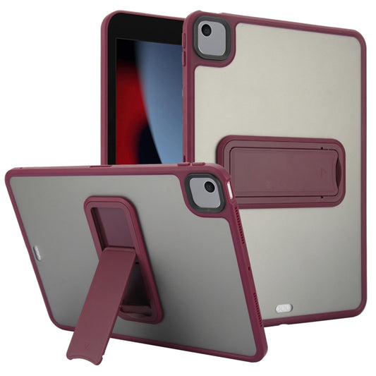 For iPad 10.2 2021 / 2020 / 2019 Skin Feel Holder PC Hybrid TPU Tablet Case(Wine Red) - iPad 10.2 Cases by PMC Jewellery | Online Shopping South Africa | PMC Jewellery | Buy Now Pay Later Mobicred