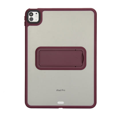 For iPad Air 11 2024 Skin Feel Holder PC Hybrid TPU Tablet Case(Wine Red) - iPad Air 11 2024 Cases by PMC Jewellery | Online Shopping South Africa | PMC Jewellery | Buy Now Pay Later Mobicred