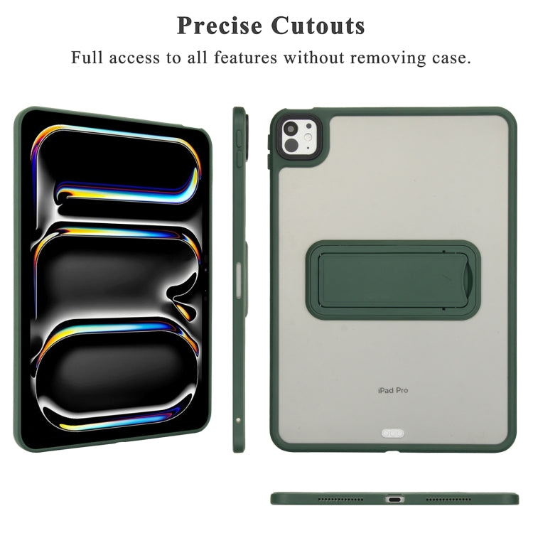 For iPad mini 5 / 4 7.9 inch Skin Feel Holder PC Hybrid TPU Tablet Case(Dark Green) - iPad mini (2019) / mini 5 Cases by PMC Jewellery | Online Shopping South Africa | PMC Jewellery | Buy Now Pay Later Mobicred