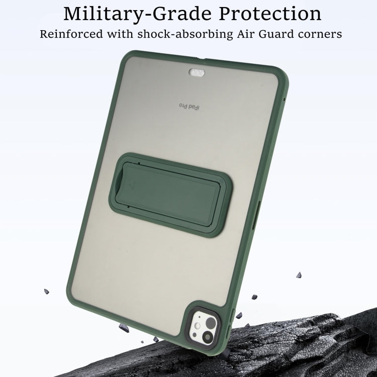 For iPad mini 5 / 4 7.9 inch Skin Feel Holder PC Hybrid TPU Tablet Case(Dark Green) - iPad mini (2019) / mini 5 Cases by PMC Jewellery | Online Shopping South Africa | PMC Jewellery | Buy Now Pay Later Mobicred