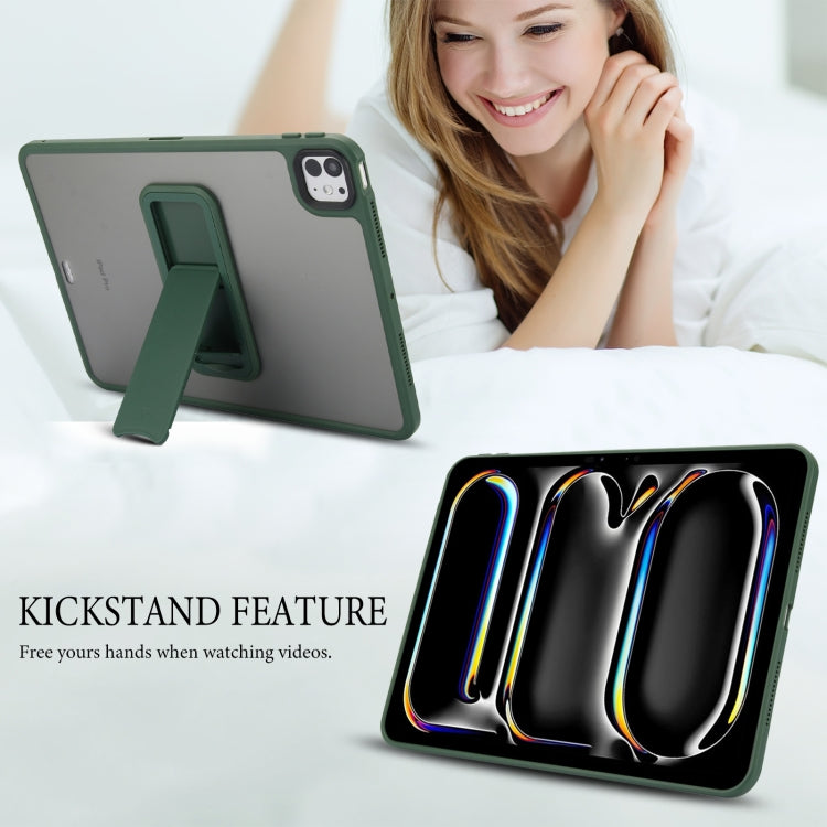 For iPad mini 5 / 4 7.9 inch Skin Feel Holder PC Hybrid TPU Tablet Case(Dark Green) - iPad mini (2019) / mini 5 Cases by PMC Jewellery | Online Shopping South Africa | PMC Jewellery | Buy Now Pay Later Mobicred