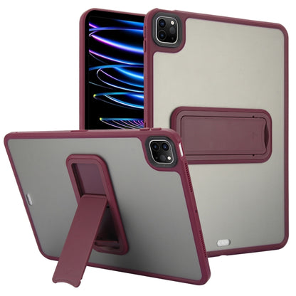 For iPad Pro 11 2022 / 2021 / 2020 Skin Feel Holder PC Hybrid TPU Tablet Case(Wine Red) - iPad Pro 11 (2022/2021) Cases by PMC Jewellery | Online Shopping South Africa | PMC Jewellery | Buy Now Pay Later Mobicred