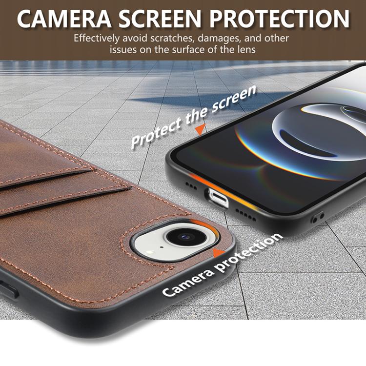 For iPhone 16e AZNS K1 Series Card Slot Business Phone Case(Brown) - free shipping - PMc TechLife - Order now!