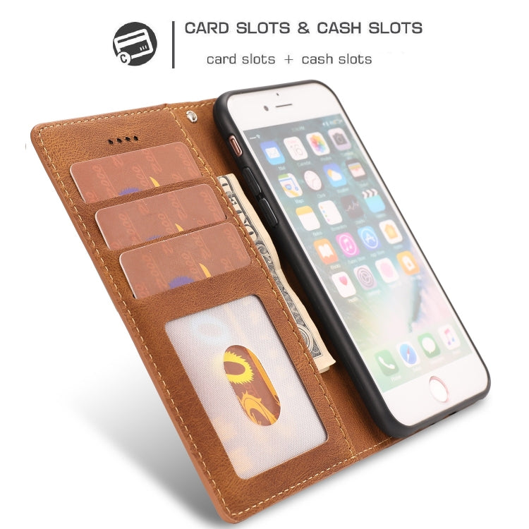 For iPhone 16e Fantasy Skin-feel Calfskin Texture Leather Phone Case(Brown) - iPhone 16e Cases by PMC TechLife | Online Shopping South Africa | PMC TechLife | Buy Now Pay Later Mobicred