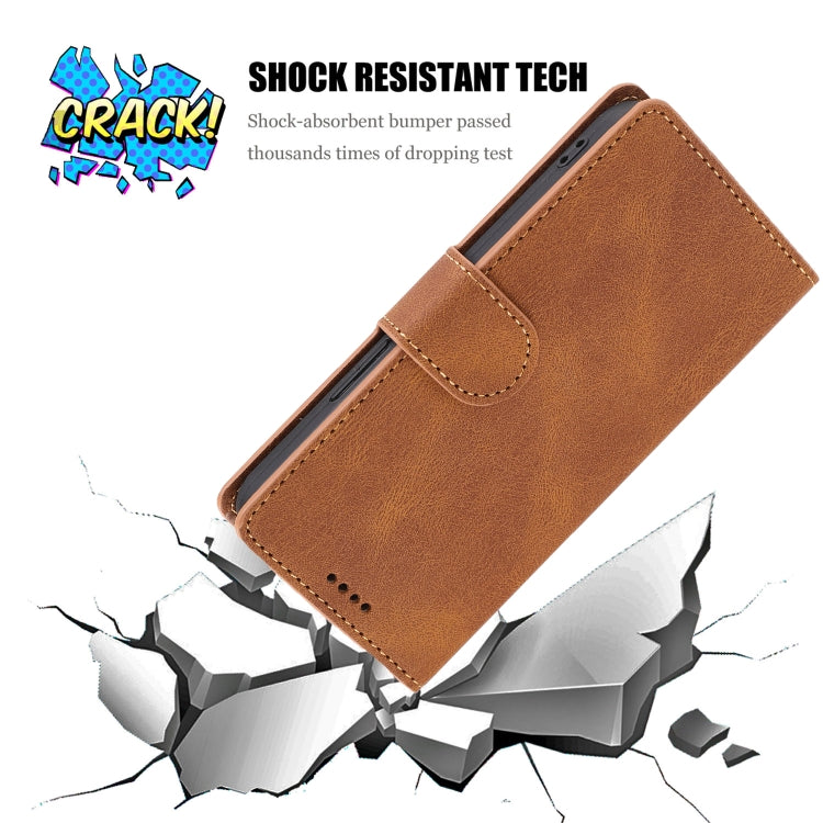 For iPhone 16e Fantasy Skin-feel Calfskin Texture Leather Phone Case(Brown) - iPhone 16e Cases by PMC TechLife | Online Shopping South Africa | PMC TechLife | Buy Now Pay Later Mobicred