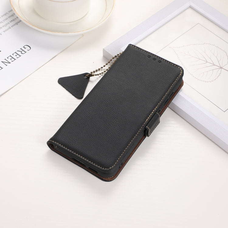 For Honor Play 60 Plus / 200 Smart Side-Magnetic TJ Genuine Leather RFID Phone Case(Black) - Honor Cases by PMC TechLife | Online Shopping South Africa | PMC TechLife | Buy Now Pay Later Mobicred