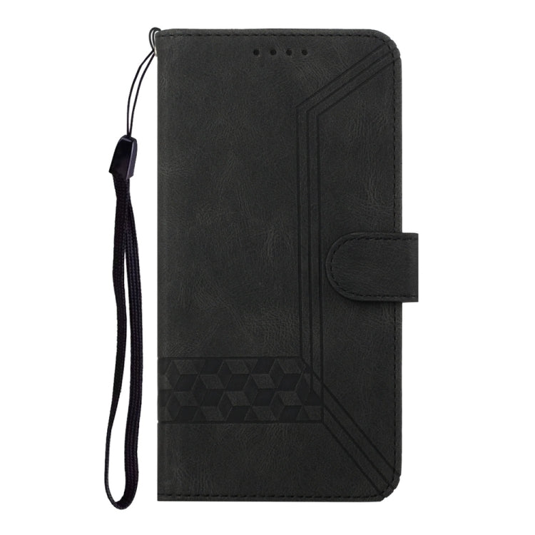 For Samsung Galaxy S25 5G Cubic Skin Feel Flip Leather Phone Case(Black) - Galaxy S25 5G Cases by PMC TechLife | Online Shopping South Africa | PMC TechLife | Buy Now Pay Later Mobicred