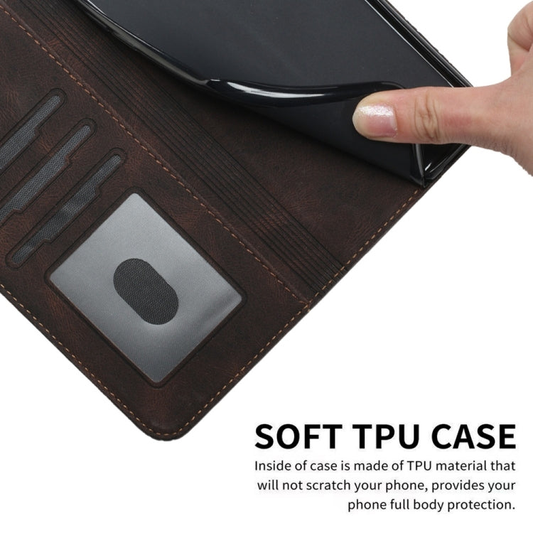 For Samsung Galaxy S25 5G Cubic Skin Feel Flip Leather Phone Case(Brown) - Galaxy S25 5G Cases by PMC TechLife | Online Shopping South Africa | PMC TechLife | Buy Now Pay Later Mobicred