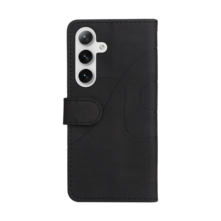 For Samsung Galaxy S25 / S24 5G Dual-color Splicing Flip Leather Phone Case(Black) - Galaxy S25 5G Cases by PMC Jewellery | Online Shopping South Africa | PMC Jewellery | Buy Now Pay Later Mobicred