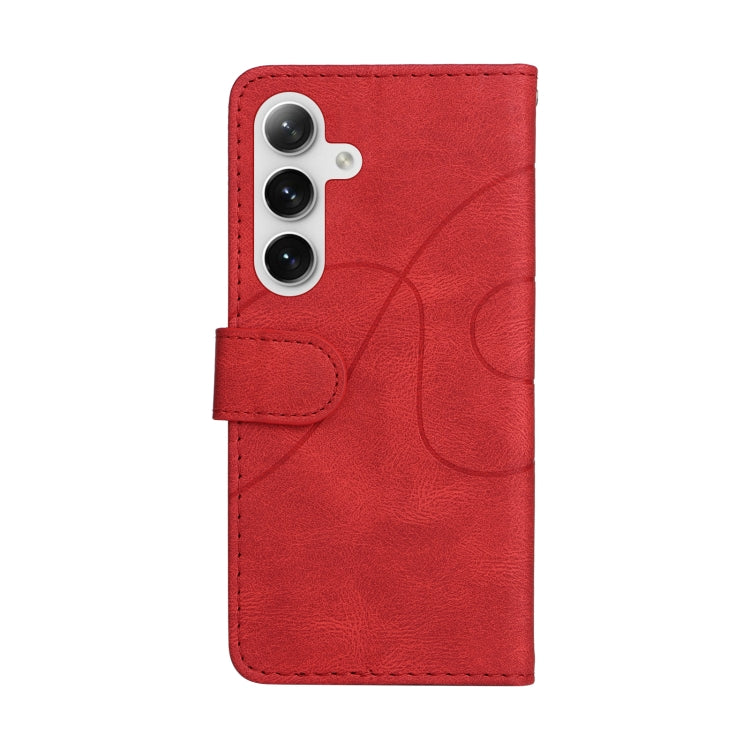 For Samsung Galaxy S25 / S24 5G Dual-color Splicing Flip Leather Phone Case(Red) - Galaxy S25 5G Cases by PMC Jewellery | Online Shopping South Africa | PMC Jewellery | Buy Now Pay Later Mobicred