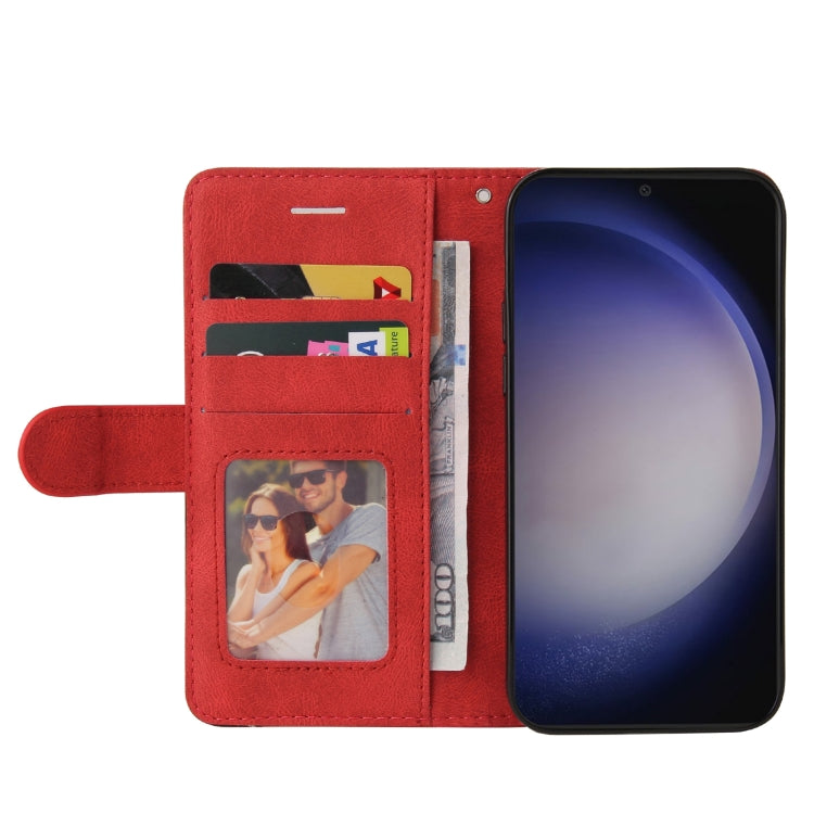 For Samsung Galaxy S25 / S24 5G Dual-color Splicing Flip Leather Phone Case(Red) - Galaxy S25 5G Cases by PMC Jewellery | Online Shopping South Africa | PMC Jewellery | Buy Now Pay Later Mobicred