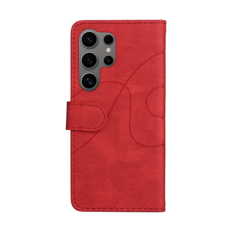 For Samsung Galaxy S25 Ultra 5G Dual-color Splicing Flip Leather Phone Case(Red) - Galaxy S25 Ultra 5G Cases by PMC Jewellery | Online Shopping South Africa | PMC Jewellery | Buy Now Pay Later Mobicred