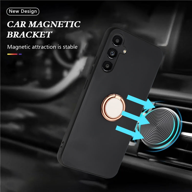 For Samsung Galaxy S25+ 5G Matte Ring Holder TPU Phone Case(Rose Gold) - Galaxy S25+ 5G Cases by PMC Jewellery | Online Shopping South Africa | PMC Jewellery | Buy Now Pay Later Mobicred