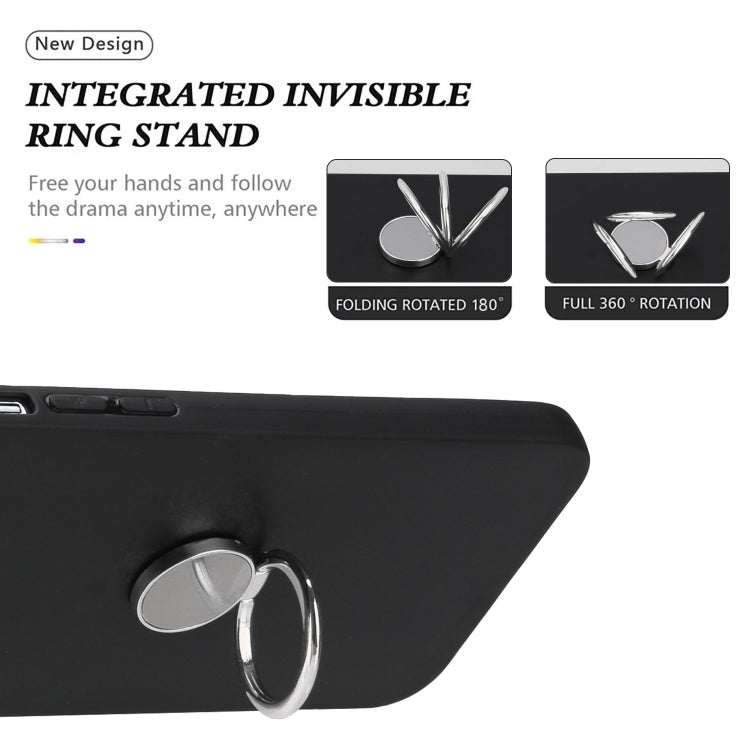 For Samsung Galaxy S25 Ultra 5G Matte Ring Holder TPU Phone Case(Silver) - Galaxy S25 Ultra 5G Cases by PMC Jewellery | Online Shopping South Africa | PMC Jewellery | Buy Now Pay Later Mobicred