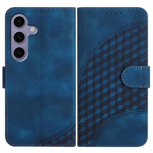 For Samsung Galaxy S25 5G YX0060 Elephant Head Embossed Phone Leather Case with Lanyard(Royal Blue) - Galaxy S25 5G Cases by PMC Jewellery | Online Shopping South Africa | PMC Jewellery | Buy Now Pay Later Mobicred