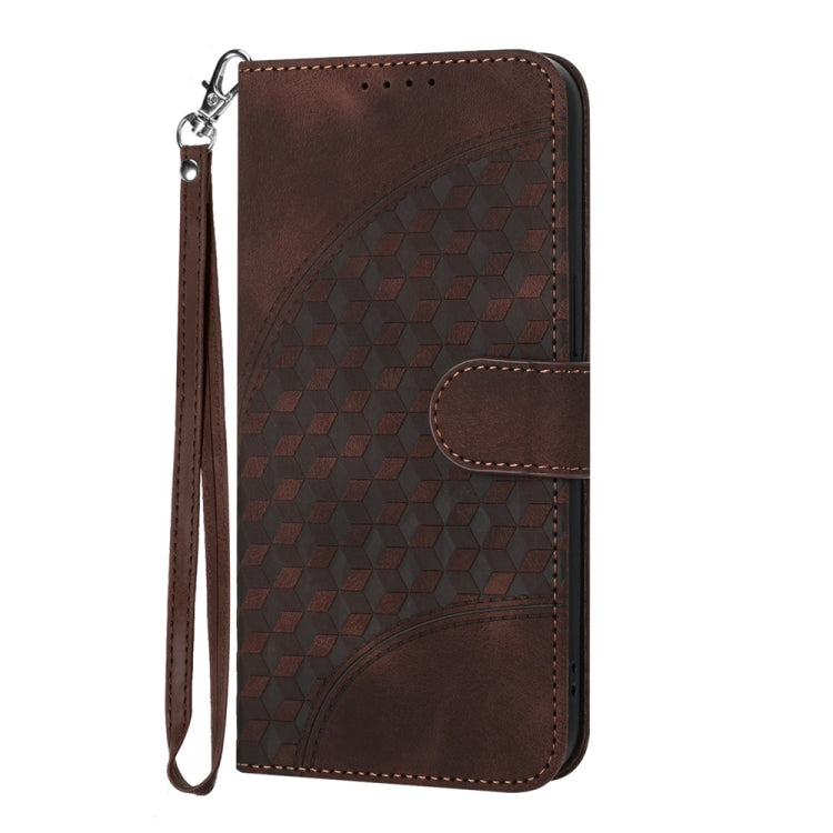 For Samsung Galaxy S25 5G YX0060 Elephant Head Embossed Phone Leather Case with Lanyard(Coffee) - Galaxy S25 5G Cases by PMC Jewellery | Online Shopping South Africa | PMC Jewellery | Buy Now Pay Later Mobicred