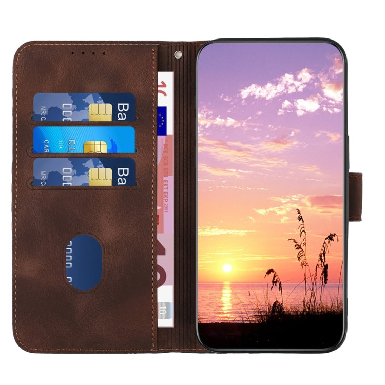 For Samsung Galaxy S25 5G YX0060 Elephant Head Embossed Phone Leather Case with Lanyard(Coffee) - Galaxy S25 5G Cases by PMC Jewellery | Online Shopping South Africa | PMC Jewellery | Buy Now Pay Later Mobicred