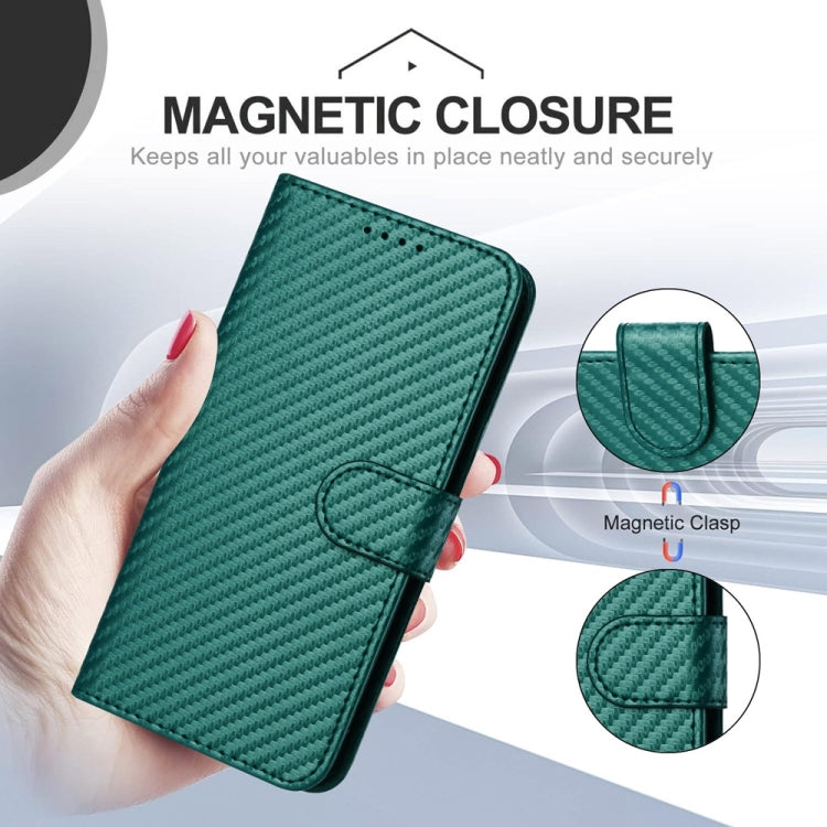 For Samsung Galaxy S25 5G YX0070 Carbon Fiber Buckle Leather Phone Case with Lanyard(Dark Green) - Galaxy S25 5G Cases by PMC Jewellery | Online Shopping South Africa | PMC Jewellery | Buy Now Pay Later Mobicred