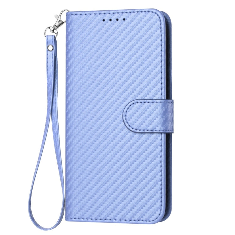 For Samsung Galaxy S25+ 5G YX0070 Carbon Fiber Buckle Leather Phone Case with Lanyard(Light Purple) - Galaxy S25+ 5G Cases by PMC Jewellery | Online Shopping South Africa | PMC Jewellery | Buy Now Pay Later Mobicred