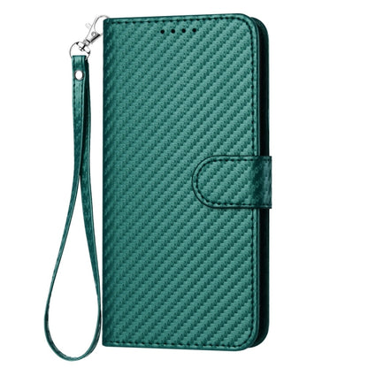 For Samsung Galaxy S25+ 5G YX0070 Carbon Fiber Buckle Leather Phone Case with Lanyard(Dark Green) - Galaxy S25+ 5G Cases by PMC Jewellery | Online Shopping South Africa | PMC Jewellery | Buy Now Pay Later Mobicred