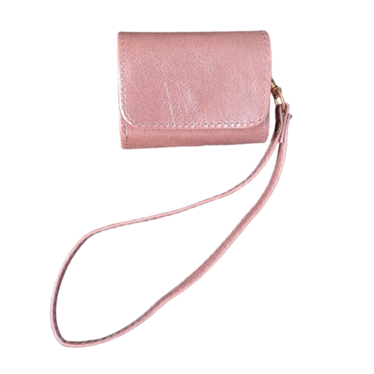 For AirPods 4 Cowhide Texture PU Headset Shockproof Case(Pink) - For AirPods 4 by PMC Jewellery | Online Shopping South Africa | PMC Jewellery | Buy Now Pay Later Mobicred