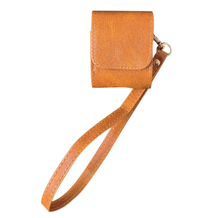 For AirPods 1 / 2 Cowhide Texture PU Headset Shockproof Case(Brown) - For AirPods 1/2 by PMC Jewellery | Online Shopping South Africa | PMC Jewellery | Buy Now Pay Later Mobicred