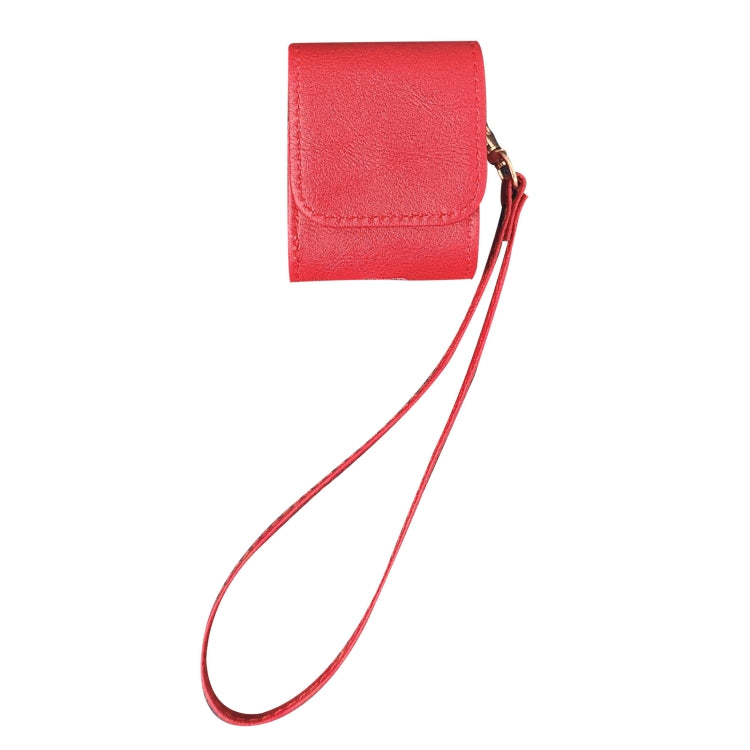 For AirPods 1 / 2 Cowhide Texture PU Headset Shockproof Case(Red) - For AirPods 1/2 by PMC Jewellery | Online Shopping South Africa | PMC Jewellery | Buy Now Pay Later Mobicred