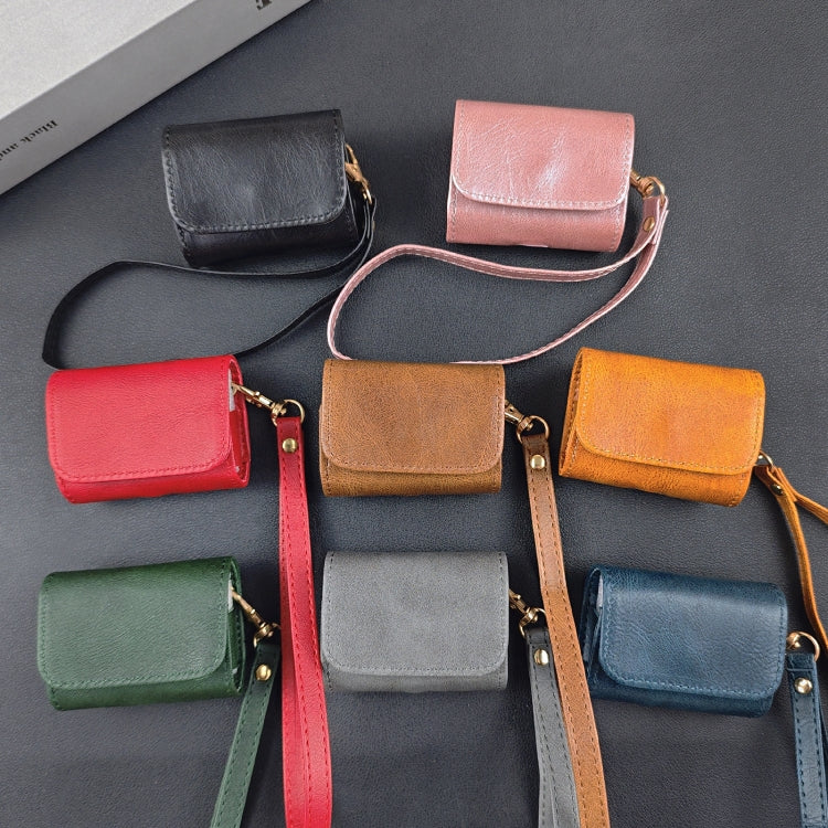 For AirPods Pro 2 Cowhide Texture PU Headset Shockproof Case(Coffee) - For AirPods Pro 2 by PMC Jewellery | Online Shopping South Africa | PMC Jewellery | Buy Now Pay Later Mobicred